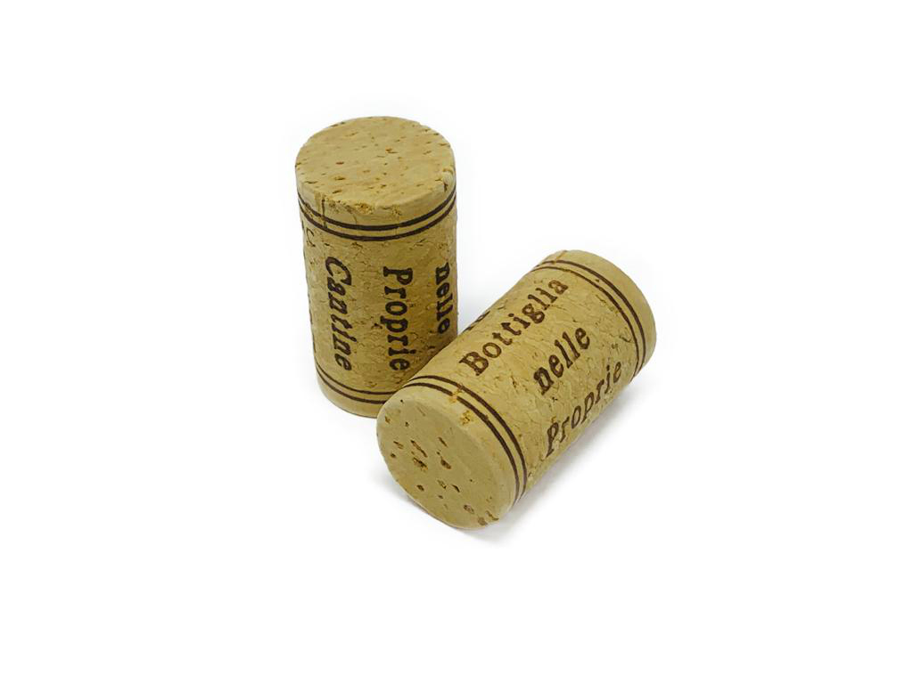 Tappo Sughero Sardo Birondellato con due testine 24x45 leggermente  sbiancato qualità Premium per vini di pronta beva 18/24 mesi (100 pz.)